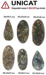  Pandantiv Labradorit Druzy Oval - Picatura - cu Gaura - 37-49 x 19-23 x 7-9 mm