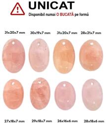  Pandantiv Morganit Oval - cu Gaura - 26-31 x 16-21 x 6-7 mm