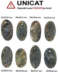  Pandantiv Labradorit Druzy Oval - cu Gaura - 29-35 x 16-17 x 5-8 mm