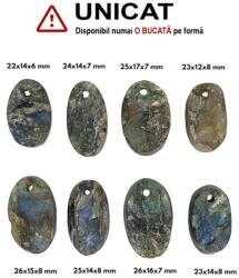  Pandantiv Labradorit Druzy Oval - cu Gaura - 22-26 x 12-17 x 6-8 mm