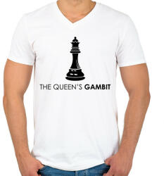 printfashion The Queen’s Gambit sorozat - Férfi V-nyakú póló - Fehér (4819007)