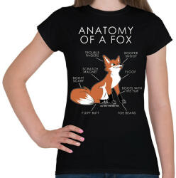 printfashion Anatomy of a fox - Női póló - Fekete (4805430)