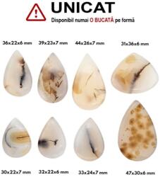  Cabochon Agata Montana de Forma Picatura - 30-47 x 22-36 x 6-7 mm