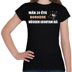 printfashion 20 éve borozgatok! - Női póló - Fekete (4773992)