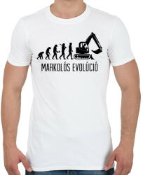 printfashion Markolós evolúció - Férfi póló - Fehér (4762829)