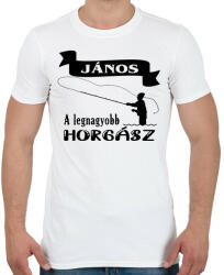 printfashion A legnagyobb horgász (egyedi névvel kérhető) - Férfi póló - Fehér (4766636)