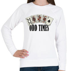printfashion Póker Royal flush - odd times - tökéletes pillanatok - Női pulóver - Fehér (4759023)