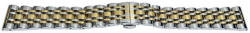  Bratara argintie cu auriu 7 rânduri cu deployant 24mm - 57125
