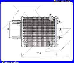 VW POLO 3 1999.10-2001.10 /6N2/ Klímahűtő "1, 4 Tdi / 1.7Sdi / 1.9D / 1, 9Sdi " (390x369x21) P9525K8C2