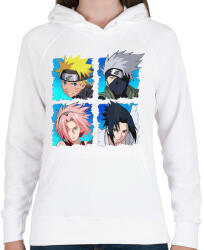 printfashion Naruto 4 karakter - Női kapucnis pulóver - Fehér (4772032)