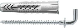 Fischer Univerzális dübel UX WH 6 x 35 - peremmel és derékszög kampóval, 25 db/csomag (94408) - praktikuskft
