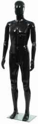 vidaXL Corp manechin masculin, suport din sticlă, negru lucios, 185 cm (142927)