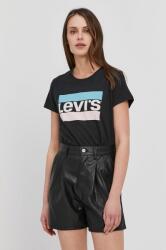 Levi's t-shirt fekete - fekete XXS