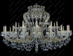 Glass LPS Candelabru Maria Theresa cu 30 brate, cristal Bohemia L14 006/30/1, F 2 floor (L14 006/30/1, F 2 floor, GOLD)