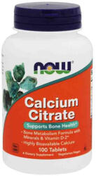 NOW Calciu Citrat 600mg cu Minerale si Vitamina D, Now Foods, 100 tablete