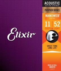Elixir 16027 Phosphor Bronze NanoWeb 11-52 Custom Light