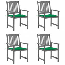 vidaXL 4 db tömör akácfa rendezői szék párnával (3061230/32/34/36/38)