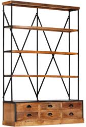 vidaXL Bibliotecă 4 rafturi 6 sertare 122x36x181 cm lemn masiv mango (284423) Biblioteca