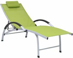 vidaXL Șezlong, verde, aluminiu și textilenă (310504)