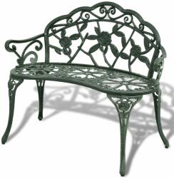 vidaXL Bancă de grădină, verde, 100 cm, aluminiu turnat (42166)