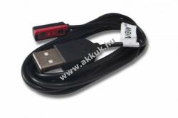 vhbw USB töltőkábel Pebble Steel okosórához fekete (120cm)