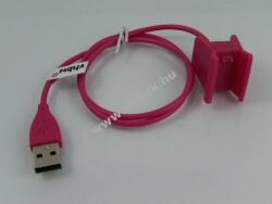 vhbw USB töltőkábel FitBit Alta HR Smartwatch rózsaszín / pink (55cm) Reset-funkció nélkül