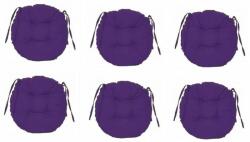 Palmonix Set Perne decorative rotunde, pentru scaun de bucatarie sau terasa, diametrul 35cm, culoare mov, 6 buc/set (per-rot-movx6)