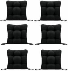 Palmonix Set Perne decorative pentru scaun de bucatarie sau terasa, dimensiuni 40x40cm, culoare negru, 6 bucati (per-negrux6)