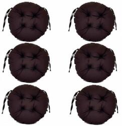 Palmonix Set Perne decorative rotunde, pentru scaun de bucatarie sau terasa, diametrul 35cm, culoare maro, 6 buc/set (per-rot-marox6)