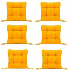 Palmonix Set Perne decorative pentru scaun de bucatarie sau terasa, dimensiuni 40x40cm, culoare Galben, 6 bucati/set (per-galbenx6)