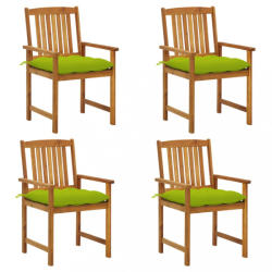 vidaXL 4 db tömör akácfa rendezői szék párnával (3061220/22/24/26/28)