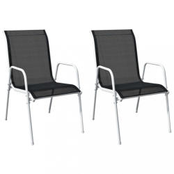 vidaXL 2 db rakásolható acél és textilén kerti szék (313070/72/75)
