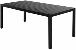 vidaXL Masă de grădină, negru, 185 x 90 x 74 cm, aluminiu și WPC (42792)