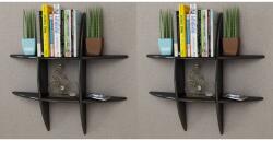 vidaXL Rafturi de perete, 2 buc. , negru (275993) Raft