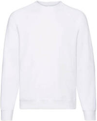 Fruit of the Loom Uniszex Pulóver Hosszú ujjú Fruit of the Loom Sweatshirt Raglan - M, Fehér