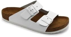  0Ft kiszállítás! Leon Comfortstep 4703 fehér férfi bőr papucs 42, 45, 46 -Birkenstockhoz hasonlatos talppal