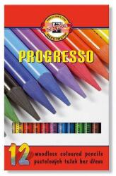 KOH-I-NOOR Színes ceruza készlet, henger alakú, famentes, KOH-I-NOOR PROGRESSO 12 Különböző szín
