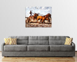 Bugaci Csikósfogat Egyrészes Vászonkép - 55cm X 40cm (250-251)