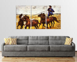  Csikósok A Hortobágyon 5 Részes Vászonkép 125cm X 70cm (352)