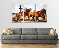 Bugaci Csikósfogat 5 Részes Vászonkép 125cm X 70cm (247)