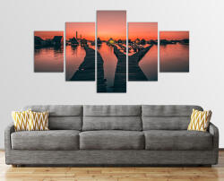  Napnyugta Bokodi Tó 5 Részes Vászonkép 125cm X 70cm (139)