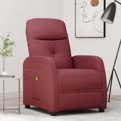 vidaXL Fotoliu de masaj, roșu vin, material textil (289829)