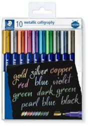 STAEDTLER Kalligrafikus marker készlet, STAEDTLER "Design Journey Metallic Calligraphy", 10 különböző metál szín (TS8325TB10)