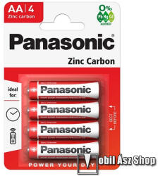 Panasonic Elem (AA, R6R, 1.5V, cink-mangán) 4db / csomag (R6R-4BP/R6RZ/4BP)