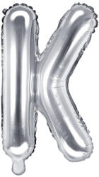PartyDeco Balon din folie Mini - Litera K 35 cm argintiu