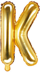 PartyDeco Balon din folie Mini - Litera K 35 cm auriu