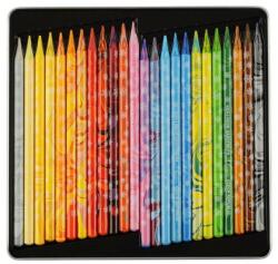 KOH-I-NOOR Creioane colorate multicolor fara lemn Koh-I-Noor Magic 3 in 1 Progresso, 24 buc. /set, cutie metal (K8774-24)