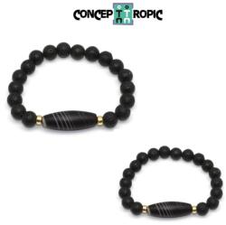  Bratara din Lava Vulcanica Rotund - Agata Tibetana Dzi Tub - Diametru 58 mm - Accesorii GF