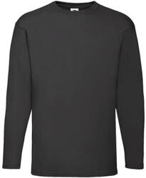 Fruit of the Loom Férfi póló Hosszú ujjú Fruit of the Loom Value Weight LS T - 2XL, Fekete