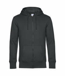 B&C Collection Férfi kapucnis hosszú ujjú pulóver B and C KING Zipped Hooded XL, Aszfalt szürke